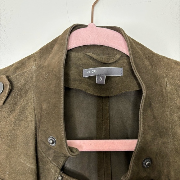 Vince suede leather jacket S green - Picture 3 of 4
